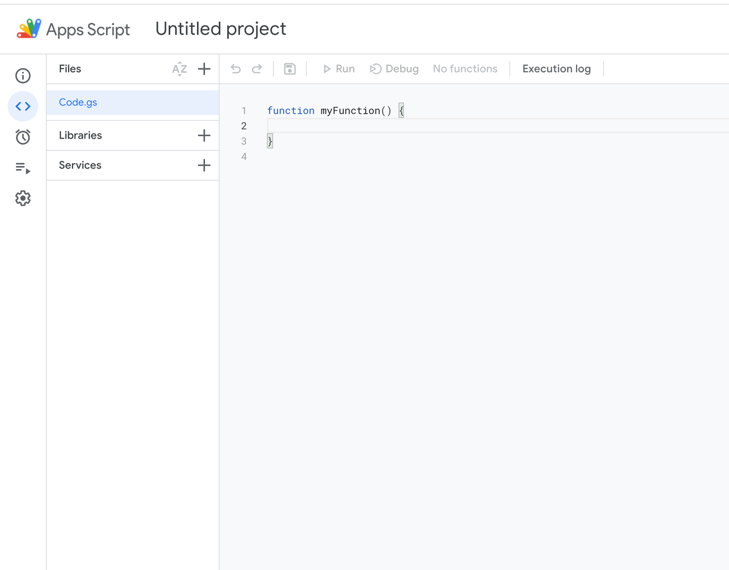 The view of App Script